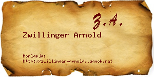Zwillinger Arnold névjegykártya